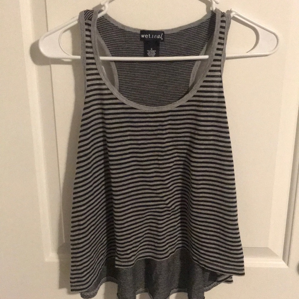Black and grey striped tank top